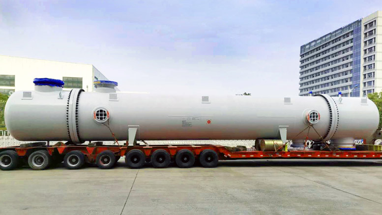 鈦制螺旋折流板+螺紋管高效換熱器